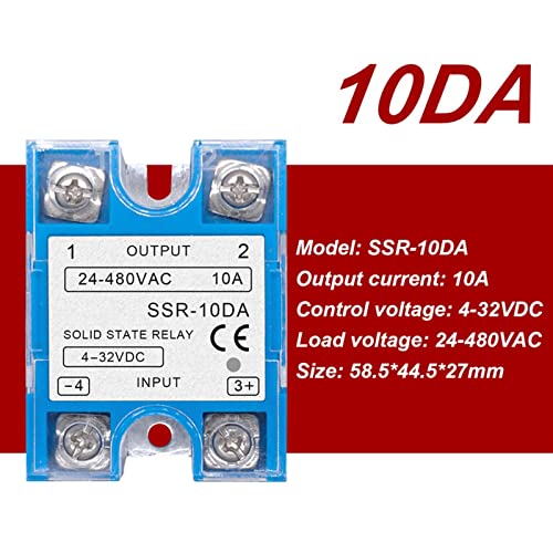 Relais statique SSR 10DA contre les arcs électriques lot de 10 modules monophasés bleus