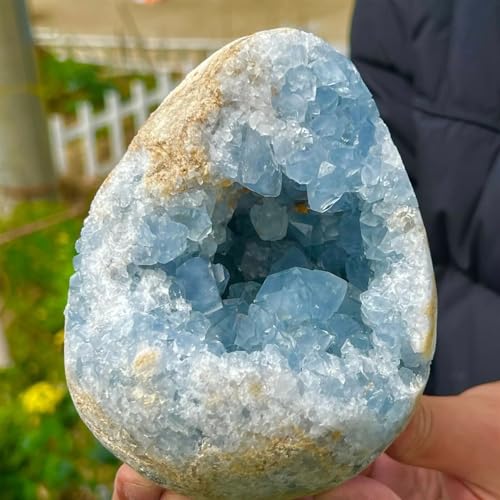 Célestine bleue naturelle géode de quartz brut haut de gamme de 260g à 300g