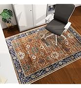 Office Chair Mat For Hardwood Floor, 48"x36" Easy Glide Computer Desk Mat Protector For Rolling Chair Under Desk Rug Nonslip Backing, Machine Wash, ( Boho