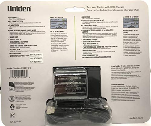 Uniden Sx307-3C Frs 3-Pack, Up To 30-Mile Range, Walkie Talkies, 22-Channel Frs 2-Way Radios - Black #TOP6