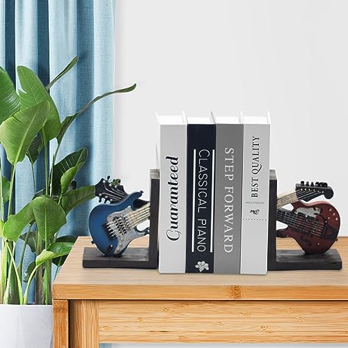 Austuff WTQ065-066 Vintage Guitar Bookends,Book Ends For Shelves,Decorative Music Bookends thumb #3