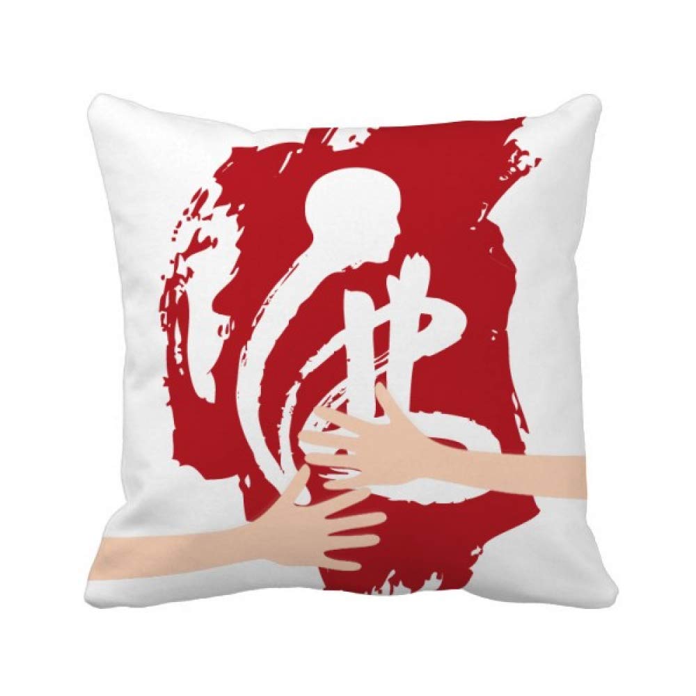 Coussin de Bouddhiste rouge figure motif artistique finitions soignées