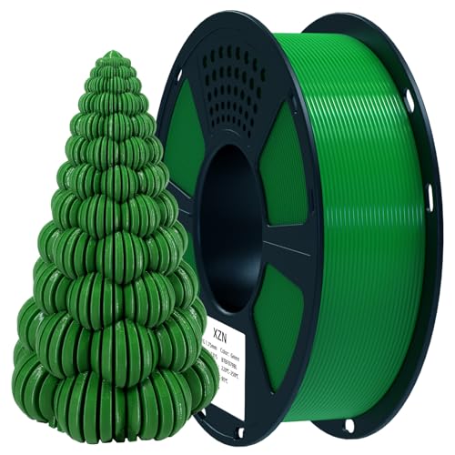 ⚡ XZN PETG Filament 1.75mm 3D Printer Filament 1Kg(2.2lbs) 3D Printing Filament, Strong Toughness & High Precision +/- 0.02mm, No Tangle No Clog No Bubble, Fits for Most 3D Printers, PETG Green