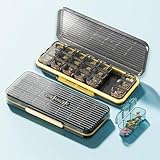 English Tragbarer Tabletten-Organizer für den täglichen Gebrauch, wöchentlicher Pillendosen, 7 Tage 3 mal am Tag, mit 21 Kopartmenten für Vitamine, Lebertran, Nahrungsergänzungsmittel und Medikamente,