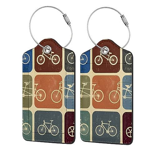 Étiquette de bagage de vélo en cuir PU et boucle acier pour valises