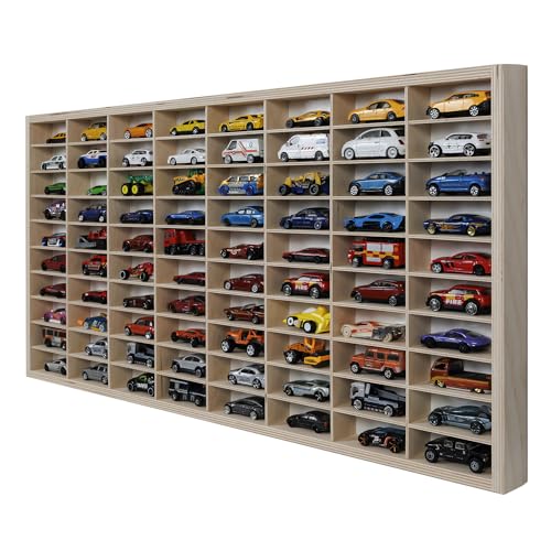Dekoralove Organizador de madera 80 x 40 cm para cajones, compatible con Hot Wheels joyas compartimentos de almacenamiento de madera