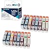 LCL Cartucho de Tinta Compatible CLI-8 CLI-8BK CLI-8C CLI-8M CLI-8Y CLI-8R CLI-8G CLI-8PC CLI-8PM (16-Pack 2K 2C 2M 2Y 2R 2G 2PC 2PM) Reemplazo para Canon Pro9000/Pro9000 MarkⅡ