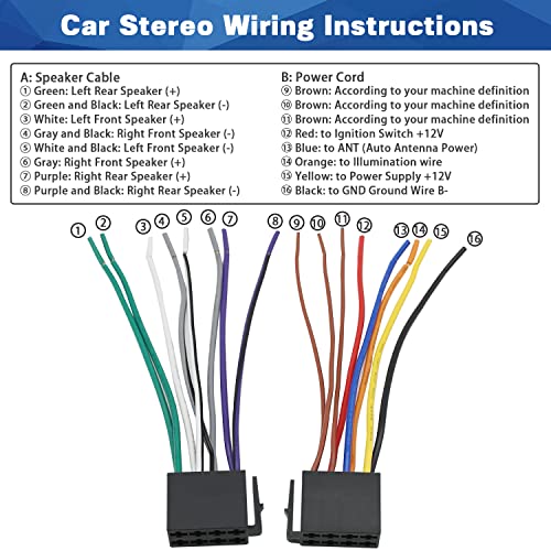 Iso Radio Power Speaker Wiring Harness Replacement For Boss Jenson Pioneer Leadfan Sjoybring Bluetooth Car Stereo Power Speaker Adapter #TOP4