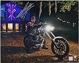 Undertaker WWE Autographed 16' x 20' WrestleMania 36 Boneyard Match on Motorcycle Photograph - Autographed Wrestling Cards