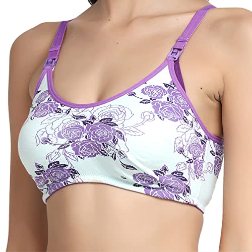 Image of Inner Sense Organic Cotton Bamboo Nursing Bra for Women I Non Padded Feeding Bra with Keyhole Back and Wire Free I Maternity Innerwear with Full Coverage (Combo Pack)