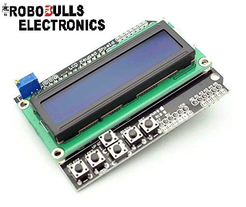 ROBOBULLS ELECTRONICS 16SHIELD LCD1602 Arduino Compatible LCD Keypad ...