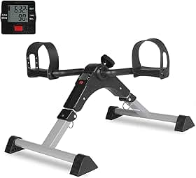 FINYQBET mini Bicicleta Ergometrica, Pedalinho para Fisioterapia, com Ajuste - Ideal para Idosos, Reabilitação em Casa e Escritório, Pedal Exercício Plegável Mini, Preto