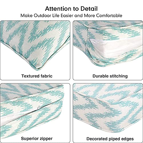 Wotu Outdoor Deep Seat Cushions For Patio Furniture, 24 X 24 X 5.5 Inch Comfort Lawn Chair Deep Seat Cushion, Blue White #TOP4