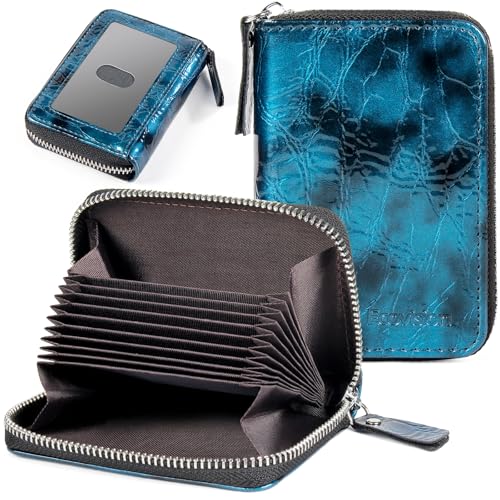 Image of Credit Card Wallet, RFID Card Case Wallet, Zipper Card Cases Holder for Men Women, RFID Blocking, KeyChain Wallet, Compact Size Card Organizer Case for Women