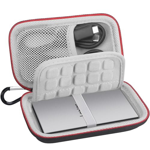 Lacdo Custodia per il trasporto del disco rigido per Lexar ES3 Portable SSD External Solid State Drive 1TB 2TB 4TB Scheda SD Borsa di Stoccaggio Protettiva Rigida in EVA, Nero