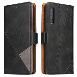 BININIBI Hülle für Samsung A50, Klapphülle Handyhülle Schutzhülle für Galaxy A30s Tasche, Lederhülle Handytasche mit [Kartenfach] [Standfunktion] [Magnetisch] für Samsung Galaxy A50/A30s/A50s, Schwarz