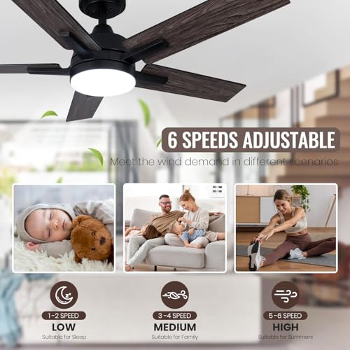 Viossn 42-DY1240T Inch Ceiling Fan, Smart Ceiling Fan thumb #4