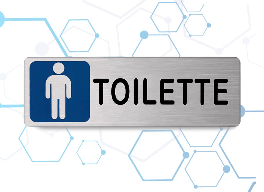 Targa toilette uomo in Alluminio Satinato 150mm x 50mm - Targhette Autoadesive | Stickers, Klebeetikett | Impermeabili Lavabili, ufficio, pub