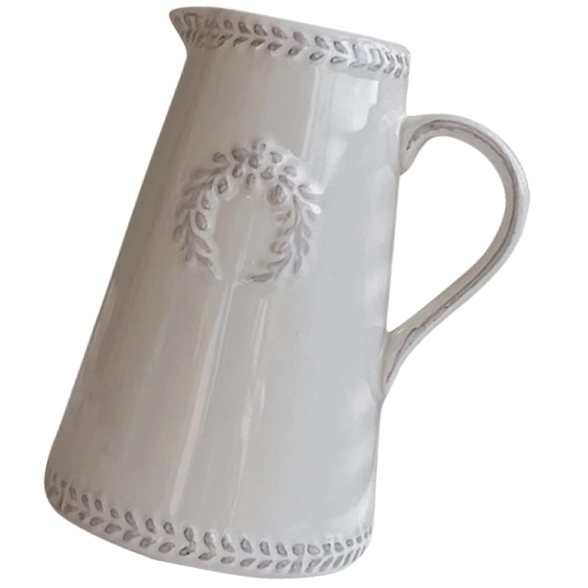 Vase floral céramique blanche pichet décoration intérieure salon rustique