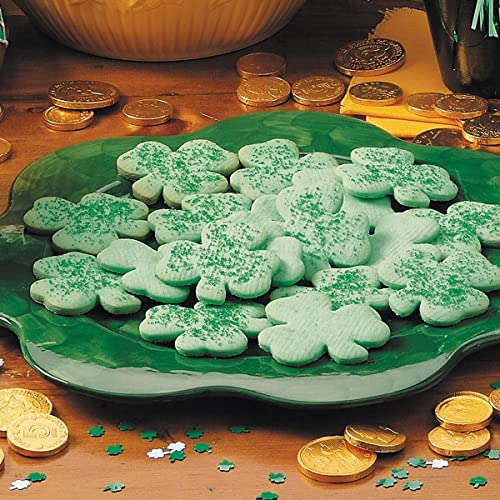 4-Piece Clover Cookie Cutter Set, 4\'\', 3.2\'\', 1.85\'\', 1.3\'\' St. Patrick\'s Day Shamrock Cookie Cutter Set, Metal Irish Holiday Party Supplies, Stainless Steel Baking Kit
