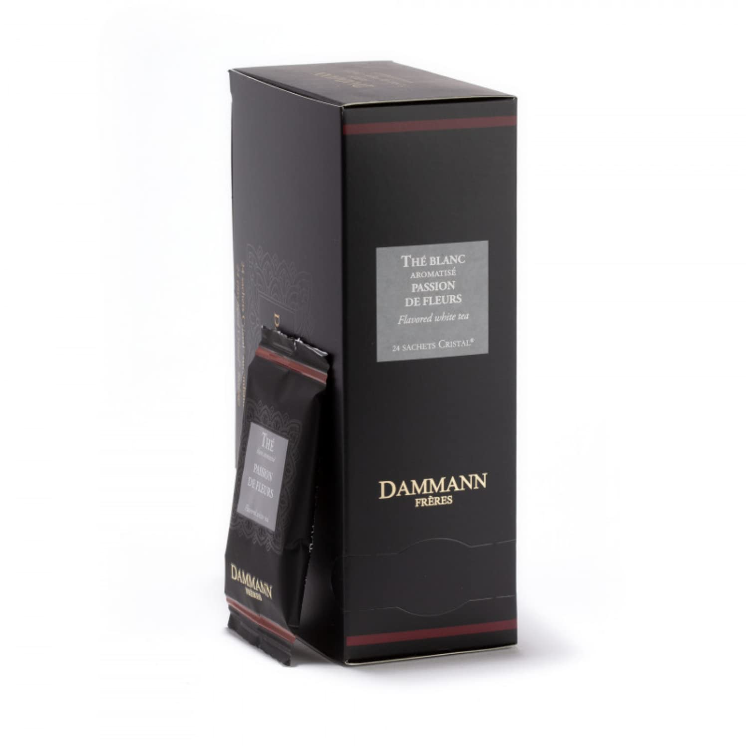 Dammann Frères | Tè Bianco e Frutto della Passione | Aroma Albicocca - 24 Bustine (48 Gr) | Petali di Fiori