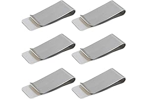 6 Pack Stainless Steel Wallet Clip Pro: Discreet Slim Cash Clip for Men
