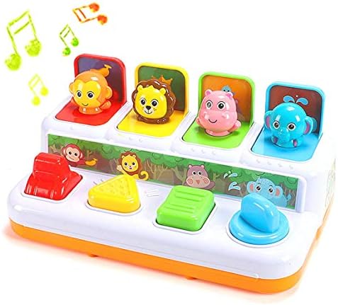 YMDLY Toys Animal Park Interactive Pop Up Music Toy,Up- Early Education Activity Center Toy, Ages 12 Months and up Toddlers.