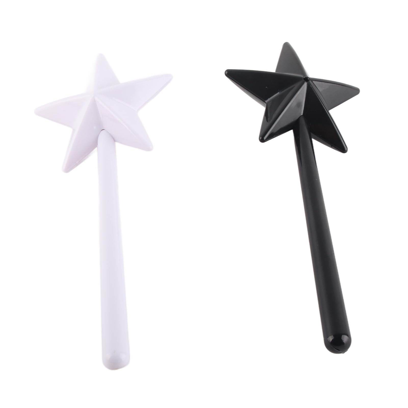 2Pcs Wand Shape Salt Pepper Shaker Plastic Cute Star Shaped Salt Dispenser Black White Kitchen, Multifunctional Accessory For Home Use