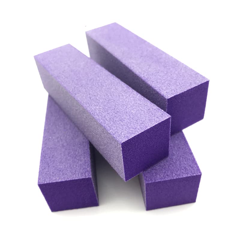Tachibelle Premium Made in Korea 4-way Buffer 100/180 Grit Premium Nail File Buffing Block (Purple with White) (10PCS)