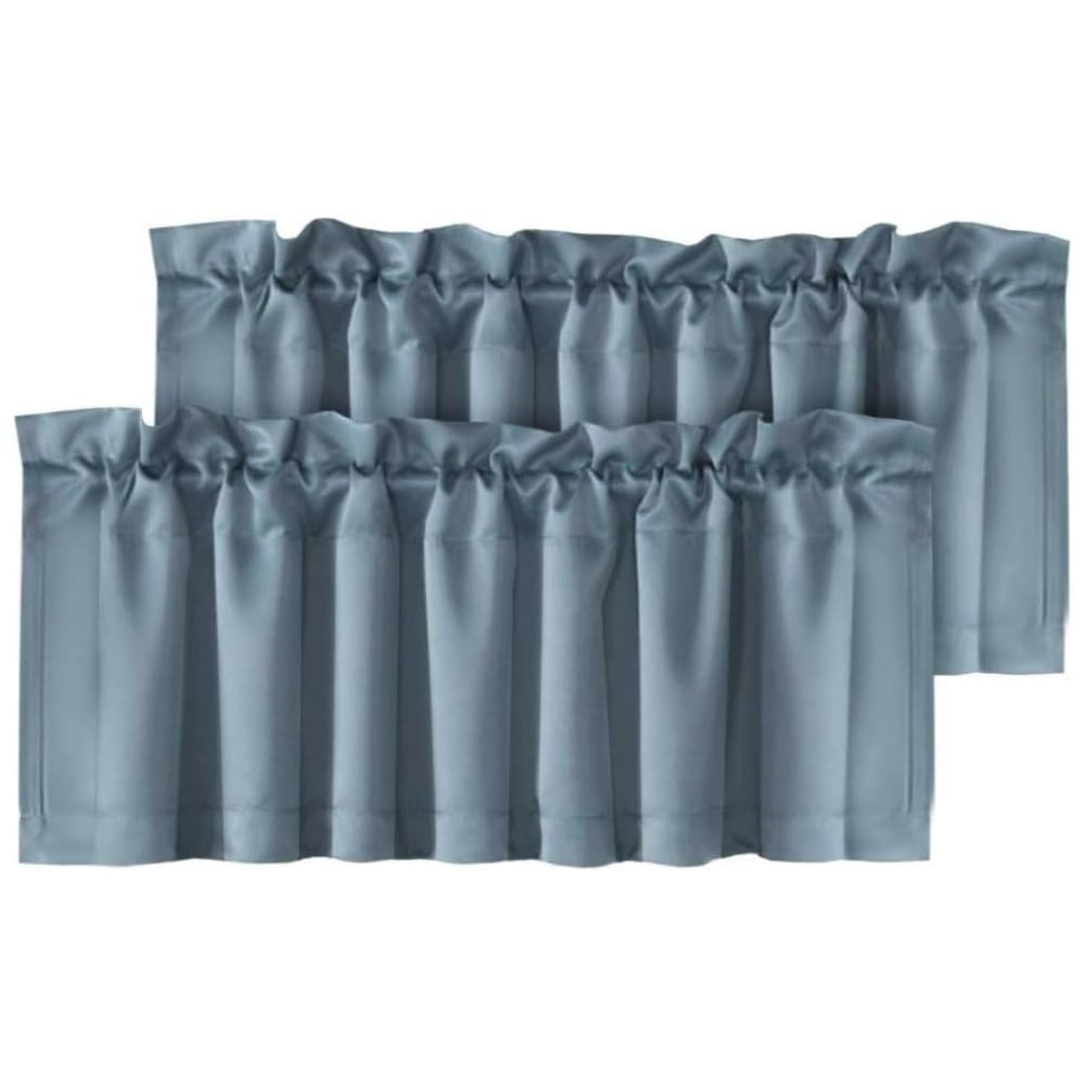 H.VERSAILTEX Blackout Valances for Windows,Kitchen Window Valance Curtains for Living Room/Bedroom/Bathroom Privacy Decorative Rod Pocket，2 Panels，52"