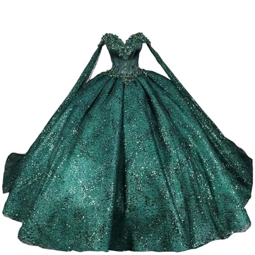 Glittery Expensive Sequins Pearls Tulle Affordable Quinceanera Dresses Dresses Cap Off The Shoulder Ball Gowns Pageant 2025