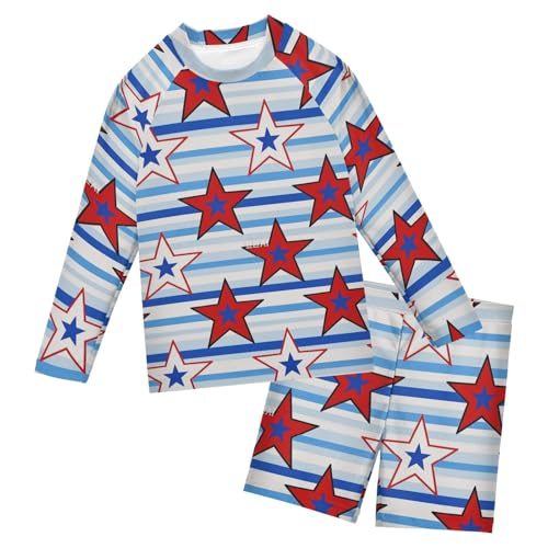 Conjunto de traje de baño de dos piezas con protección UV y manga larga infantil