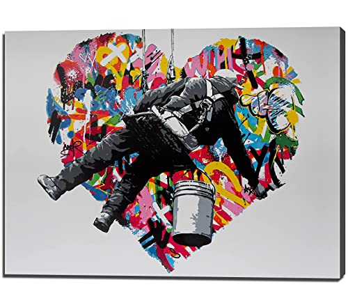 バンクシー Banksy LOVE STREET 有名なアーティストヴァンストリートグラフィティレプリカ風景キャンバス絵画アートポスターインテリア壁の装飾プリントリビング ダイニング 寝室 オフィス バー