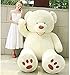 Orsacchiotto Gigante XXL, Teddy Bear Orso Enorme Giocattolo Regalo Regalo Compleanno Natale Bambino Feste (Bianco, 130 cm)