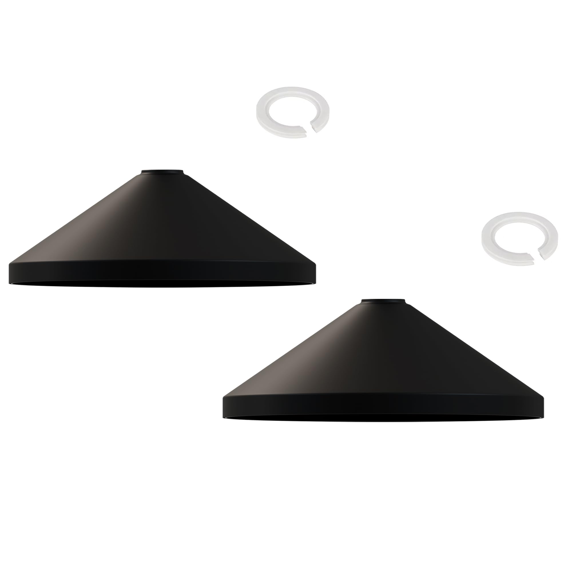 Vintage Metal Retro Style Cone Shape Lamp Shade Easy fit for Living Rooms bedrooms Kitchen Dining Room Cafe and Restaurant (2, Black)
