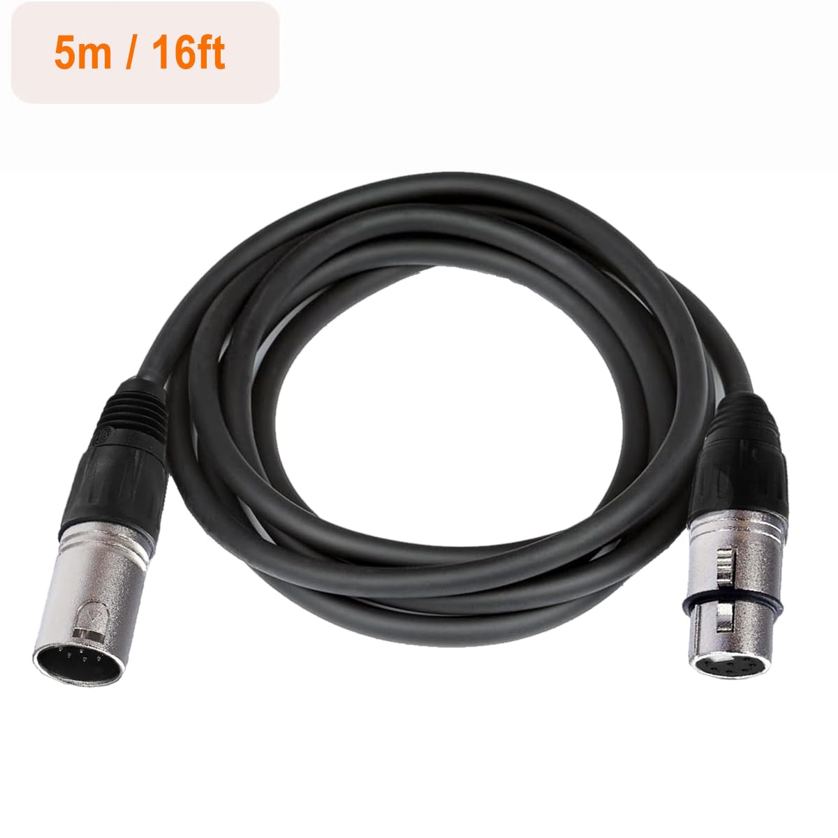 Cable de micrófono XLR de 7 pines, conector XLR, cable de audio equilibrado macho a hembra, cable de tubo para micrófono e interfaz de audio compatible con todos los micrófonos de tubo (5