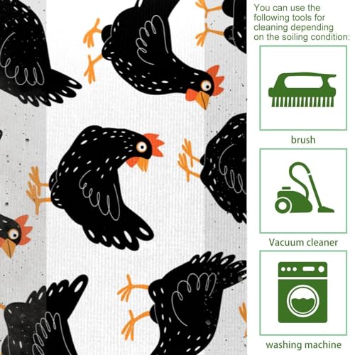 Alfombrillas de cocina con pollos negros para un pasillo y cuarto de lavado más acogedor 5