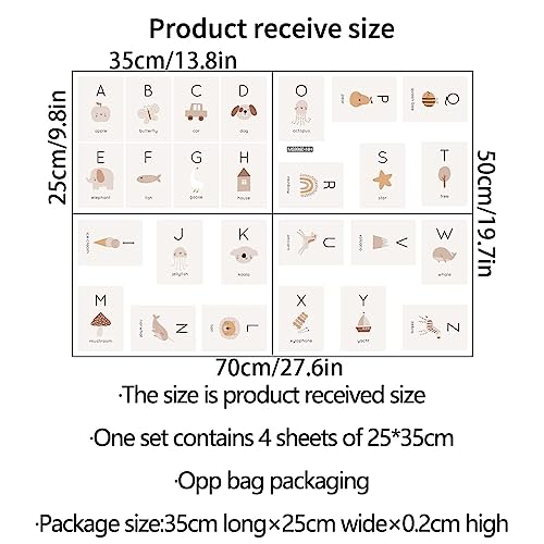 Alphabet Wall Decals Boho Style Letter Wall Stickers Peel And Stick Removable Wall Stickers For Kids Nursery Bedroom Living Room Décor #TOP6