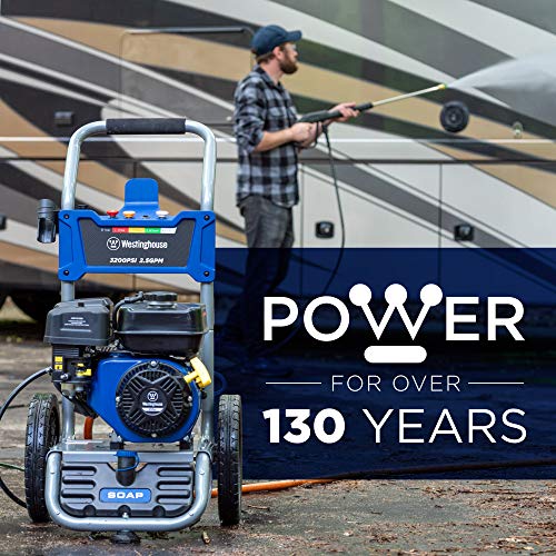 Westinghouse Outdoor Power Equipment WPX3200 Gas Powered Pressure Washer 3200 PSI and 2.5 GPM, Soap Tank and Five Nozzle Set, CARB Compliant