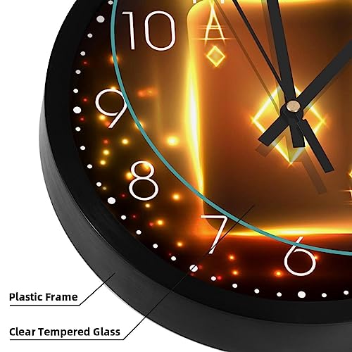 Horloge murale silencieuse à quartz As de Carreau pour bureau et cuisine - 4