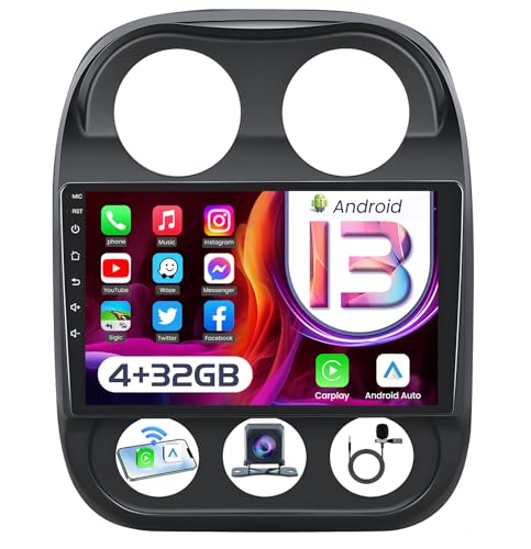 [8Core 4+32GB] Car Radio Stereo for Jeep Compass Patriot 2010-2016: Upgrade 5G WiFi 10.4