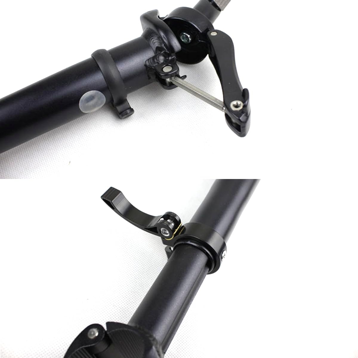 Left Folding Stem Aluminum Alloy 25.4mm×25.4mm Adjustable Stem with Teeth Folding Riser Stem Set Bicycle Accessories