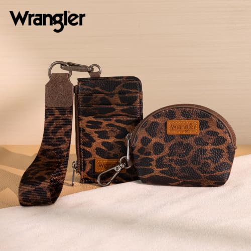 Image of Wrangler Keychain Wristlet Wallets for Women Western Dual Pouch Wristlet Credit Card Holder Wallet