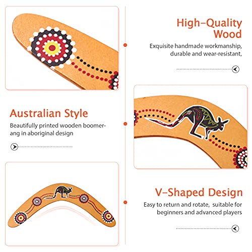 CLISPEED Bumerang für Kinder Erwachsene Leicht aus Holz Zurückzukehren um Bumerang mit Bunten Grafiken zu Erzeugen - Image 5