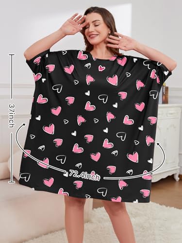 Image of CRIPOM Plus Size Moo Moos for Women Oversized Sleep Shirts for Women Oversized Nightgown with Pocket Fit S-5XL