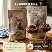 Rindergelatine Pulver [250g] - grasgefütterte Weiderinder - Geschmacksneutral - Rein und ohne Zusatzstoffe, Füllstoffe oder künstliche Aromen - Hoher Kollagenanteil - Höchste Qualitätsstufe Bloom 230 – Ansicht 4