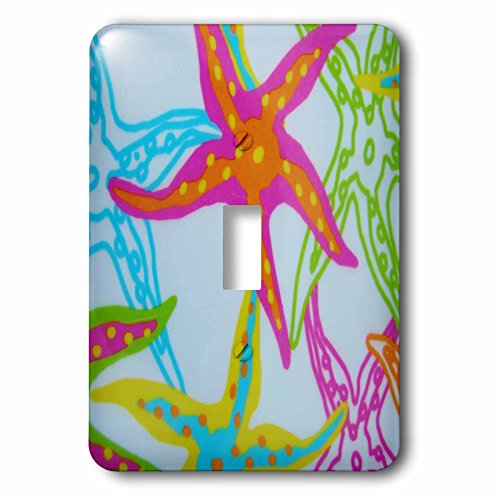 Motif étoile de mer orange interrupteur simple à bascule 3dRose LSP 182575 1