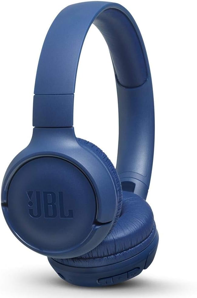 JBL Tune T500BT Powerful Bass Bluetooth Wireless On-Ear Headphones with Mic (Blue), JBLT500BTBLU