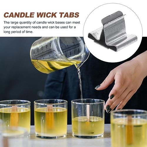 100 pcs Mechas con base metálica para velas miniatura 6