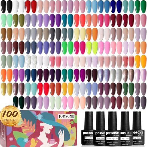 JODSONE 100 PCS (5 ml each) Gel Nail Polish Kit No Wipe Soak off ...